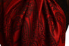 Large Paisley On Dark Red Pashmina With Tassels