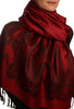 Large Paisley On Burgundy Red Pashmina With Tassels