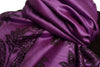 Large Paisley On Purple Pashmina With Tassels