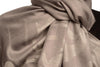 Rising Sun On Silver Grey Pashmina With Tassels