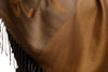 Rising Sun On Brown Grey Pashmina With Tassels
