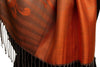 Rising Sun On Coral Grey Pashmina With Tassels