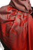 Rising Sun On Red Grey Pashmina With Tassels