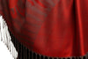 Rising Sun On Red Grey Pashmina With Tassels