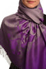 Rising Sun On Purple Pashmina With Tassels