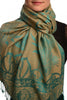 Moroccan Rose On Beige Pashmina With Tassels