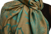 Moroccan Rose On Beige Pashmina With Tassels