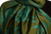 Moroccan Rose On Olive Green Pashmina With Tassels