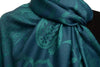 Moroccan Rose On Prussian Blue Pashmina With Tassels