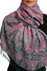 Moroccan Rose On Rose Pink Pashmina With Tassels