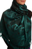 Moroccan Rose On Black Pashmina With Tassels