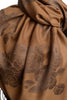 Roses On Mocha Pashmina With Tassels