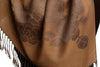 Roses On Mocha Pashmina With Tassels