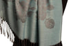 Roses On Powder Blue Pashmina With Tassels