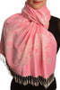 Roses On Pink Pashmina With Tassels