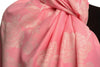 Roses On Pink Pashmina With Tassels