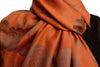 Roses On Terracotta Pashmina With Tassels