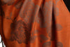 Roses On Terracotta Pashmina With Tassels
