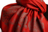 Roses On Red Pashmina With Tassels