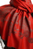 Roses On Red Pashmina With Tassels