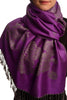Roses On Purple Pashmina With Tassels