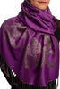 Roses On Purple Pashmina With Tassels