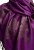 Roses On Purple Pashmina With Tassels