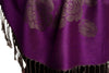 Roses On Purple Pashmina With Tassels
