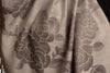 Roses On Silver Grey Pashmina With Tassels