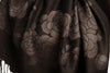 Roses On Black Pashmina With Tassels