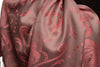 Pearls & Paisleys On Carnation Pink & Grey Pashmina With Tassels