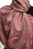 Pearls & Paisleys On Carnation Pink & Grey Pashmina With Tassels