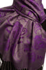 Pearls & Paisleys On Purple & Grey Pashmina With Tassels