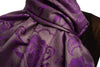 Pearls & Paisleys On Purple & Grey Pashmina With Tassels