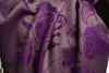 Pearls & Paisleys On Purple & Grey Pashmina With Tassels