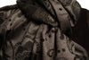 Pearls & Paisleys On Black & Grey Pashmina With Tassels