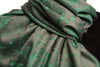 Pearls & Paisleys On Green & Grey Pashmina With Tassels