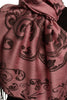 Fern Leaves On Thulian Pink Pashmina With Tassels