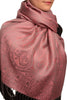 Mirrored Paisley On Hot Pink Pashmina With Tassels