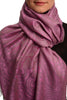 Mirrored Paisley On Ultra Pink Pashmina With Tassels