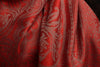 Mirrored Paisley On Red Pashmina With Tassels