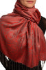 Mirrored Paisley On Red Pashmina With Tassels