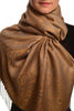 Mirrored Paisley On Brown Pashmina With Tassels