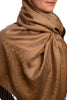 Mirrored Paisley On Brown Pashmina With Tassels