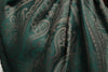 Mirrored Paisley On Green Pashmina With Tassels