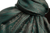 Mirrored Paisley On Green Pashmina With Tassels