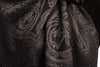 Mirrored Paisley On Black Pashmina With Tassels