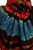 Red Stripes & Gold Lurex Pashmina With Tassels