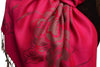 Large Roses On Fuchsia Pink Pashmina With Tassels