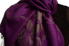 Large Roses On Purple Pashmina With Tassels